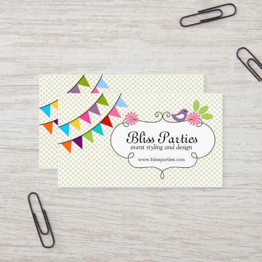 Customizable Whimsical Event Styling and Design Business Cards