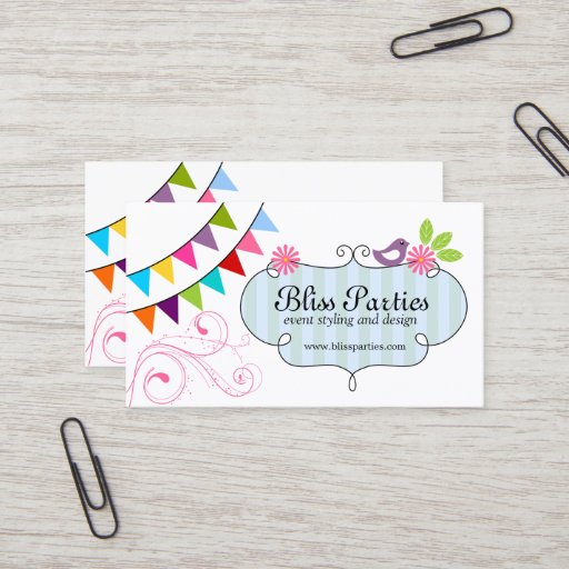 Customizable Whimsical Event Styling and Design Business Cards