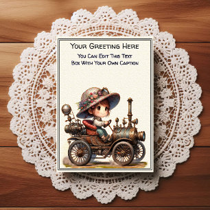 Whimsical Everyday Sentiment Steampunk Art   Postcard