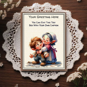 Whimsical Everyday Sentiment Storybook Art Postcard