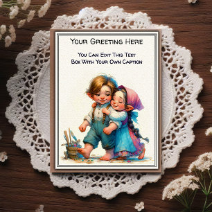 Whimsical Everyday Sentiment Storybook Art Postcard