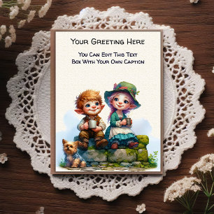 Whimsical Everyday Sentiment Storybook Art   Postcard