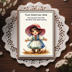 Whimsical Everyday Sentiment Storybook Art Postcard