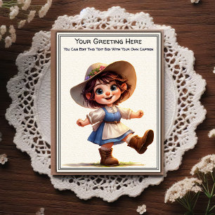 Whimsical Everyday Sentiment Storybook Art Postcard