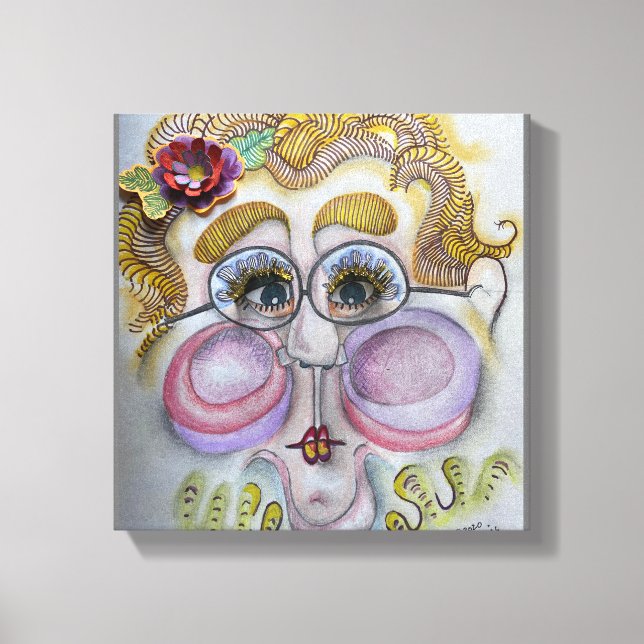 Whimsical Face on Canvas (Front)
