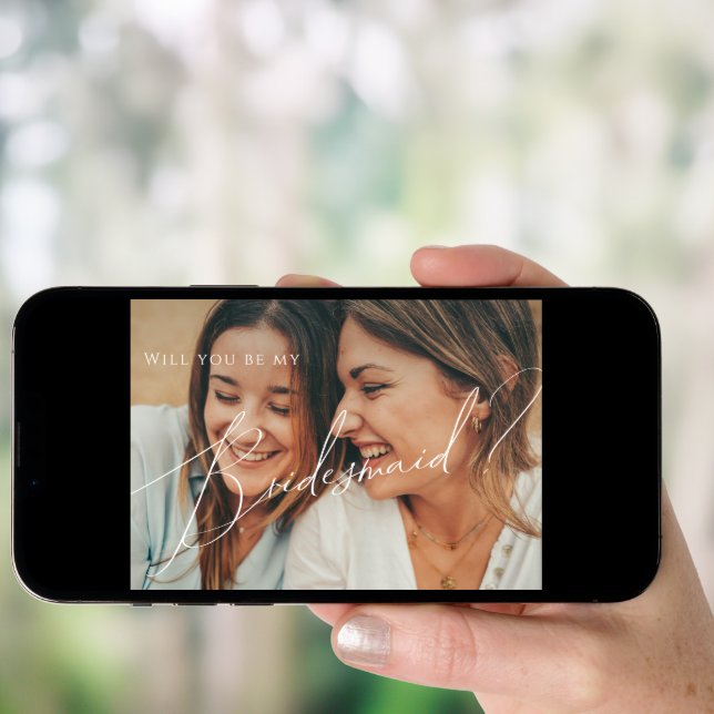 Whimsical Faded Photo Bridesmaid Proposal Card (Front Digital)