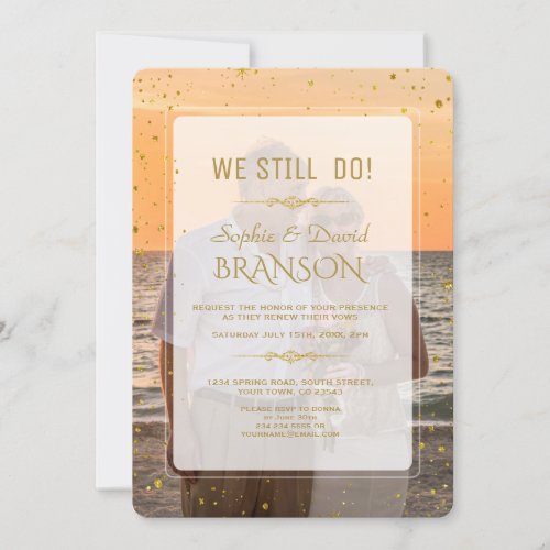 Whimsical Faded Photo Geometric WE STILL DO Invitation