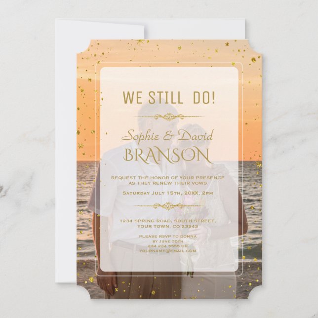 Whimsical Faded Photo Geometric WE STILL DO Invitation (Front)