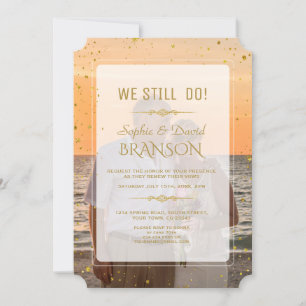 Whimsical Faded Photo Geometric WE STILL DO Invitation