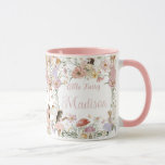 Whimsical Fairies Birthday Flower Garden Meadow Mug<br><div class="desc">Personalize this whimsical mug easily and quickly. Simply click the Edit Using Design Tools button to edit the texts,  change fonts and fonts colors. Featuring watercolor hand-drawn fairies in an enchanted wild flower meadow. Matching items available in store. All text is editable! (c) Somerset Fine Paperie</div>