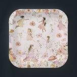 Whimsical Fairies Birthday Flower Garden Meadow Paper Plates<br><div class="desc">Personalize these whimsical square paper plates easily and quickly. Simply click the Edit Using Design Tools button to edit the texts,  change fonts and fonts colors. Featuring watercolor hand-drawn fairies in an enchanted wildflower meadow. Matching items available in store. All text is editable! (c) Somerset Fine Paperie</div>