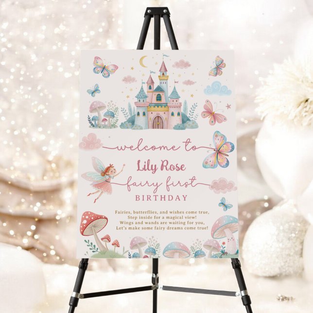 Whimsical Fairy 1st Birthday Party Magical Welcome Foam Board (Whimsical Fairy 1st Birthday Party Magical Welcome Foam Board)