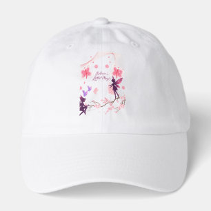 Whimsical Fairy and Butterfly Floral Illustration Hat