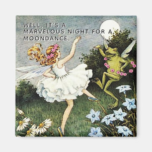 Whimsical Fairy and Frog Dancers Magnet