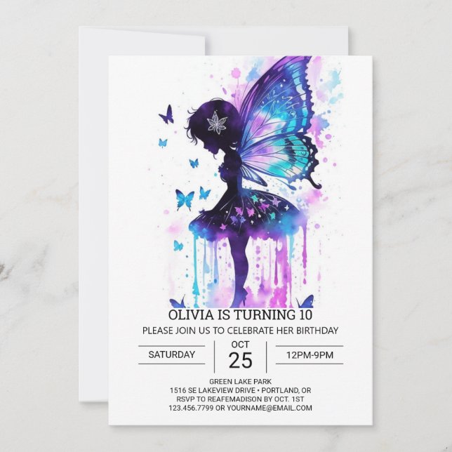 Whimsical Fairy Birthday Wonderland Invitation (Front)