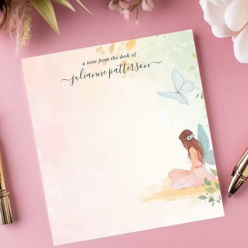 Shop 17 Whimsical Fairy Butterfly Garden Personalized Name Notepad