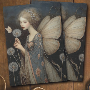Whimsical Fairy & Dandelion Magical Decoupage Art Tissue Paper