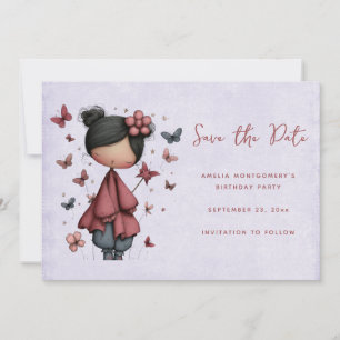 Whimsical Fairy Doll Retro Cute Save The Date
