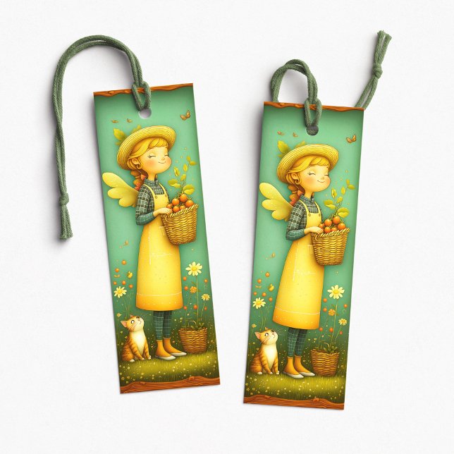 Whimsical Fairy Farmer Bookmark (Whimsical Fairy Farmer Bookmark by PiggyPrint Stickers. )