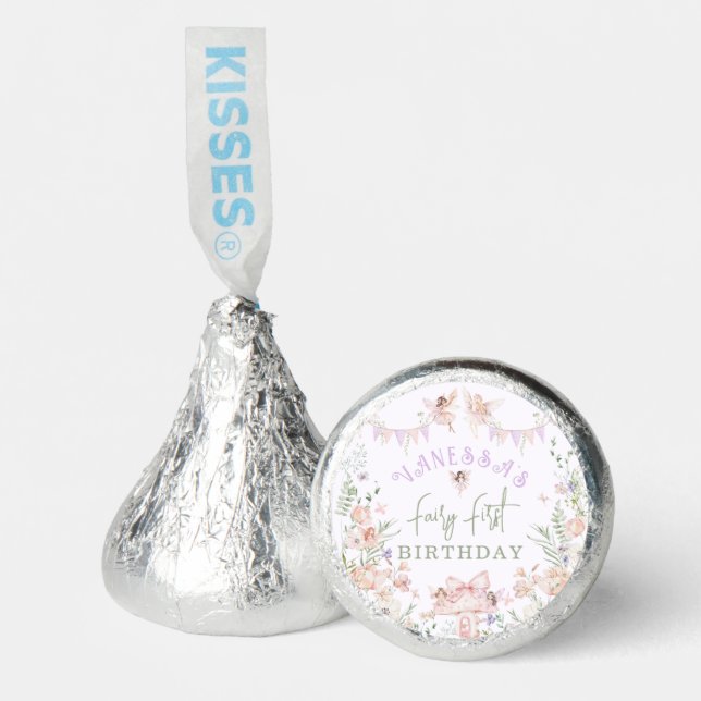 Whimsical Fairy First Birthday Enchanted garden Hershey®'s Kisses® (Front)