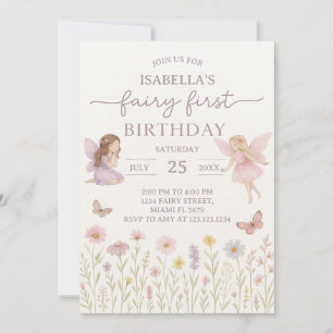 Whimsical Fairy First Birthday Invite