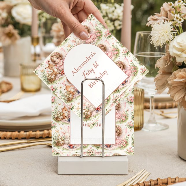 Whimsical Fairy First Birthday Napkins (Creator Uploaded)