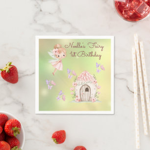 Whimsical Fairy First Birthday Napkins