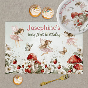 whimsical fairy first birthday paper placemat