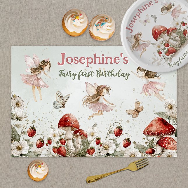 whimsical fairy first birthday paper placemat (Creator Uploaded)