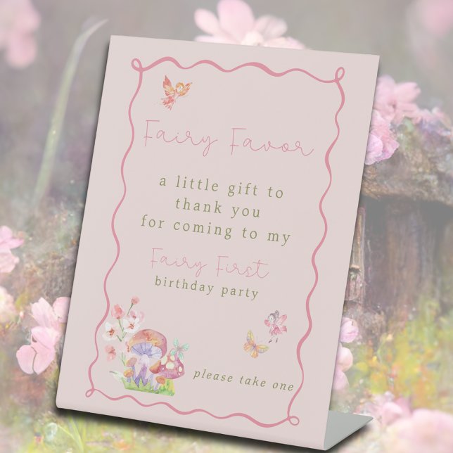 Whimsical Fairy First Birthday Party Favor Pedestal Sign (Whimsical Fairy First Birthday Party Favor Pedestal Sign
)