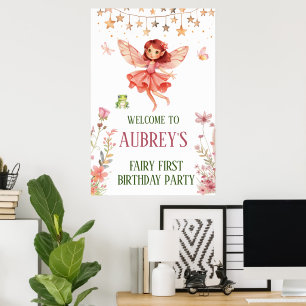 Whimsical Fairy First Birthday Poster