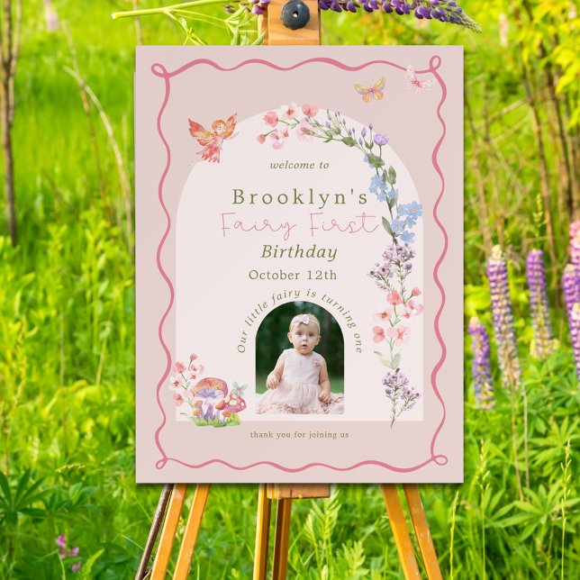 Whimsical Fairy First Birthday Welcome Sign (Whimsical Fairy First Birthday Welcome Sign
)