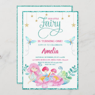Whimsical Fairy First Magic Birthday Invitation