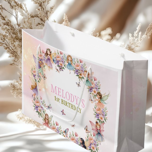 Whimsical fairy garden 1st birthday  large gift bag (Creator Uploaded)