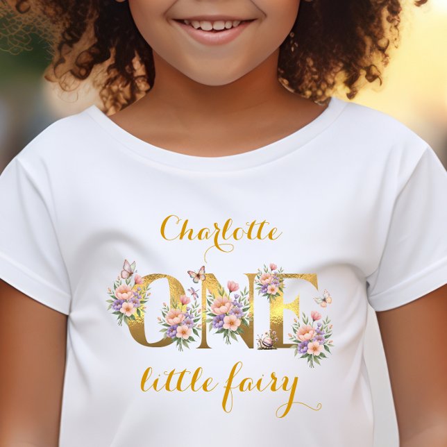 Whimsical fairy garden 1st birthday party toddler t-shirt (Creator Uploaded)