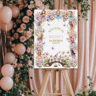 Whimsical fairy garden 1st birthday Welcome Foam Board