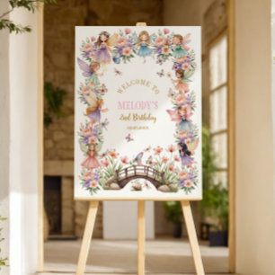 Whimsical fairy garden 2nd birthday Welcome Foam Board