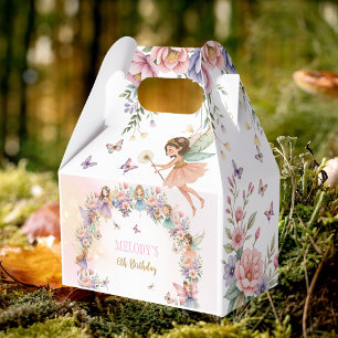 Whimsical fairy garden 5th birthday favor boxes