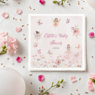 Whimsical Fairy Garden Baby Girl Shower Napkins