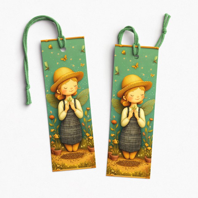 Whimsical Fairy Garden Planter Bookmark (Whimsical Fairy Garden Planter Bookmark by PiggyPrint Stickers. )