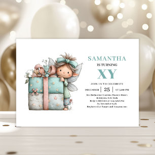 Whimsical Fairy Girl 5th Birthday Pastel Magic Invitation