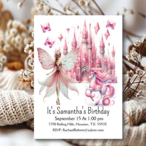 Whimsical Fairy Girl Birthday  Invitation