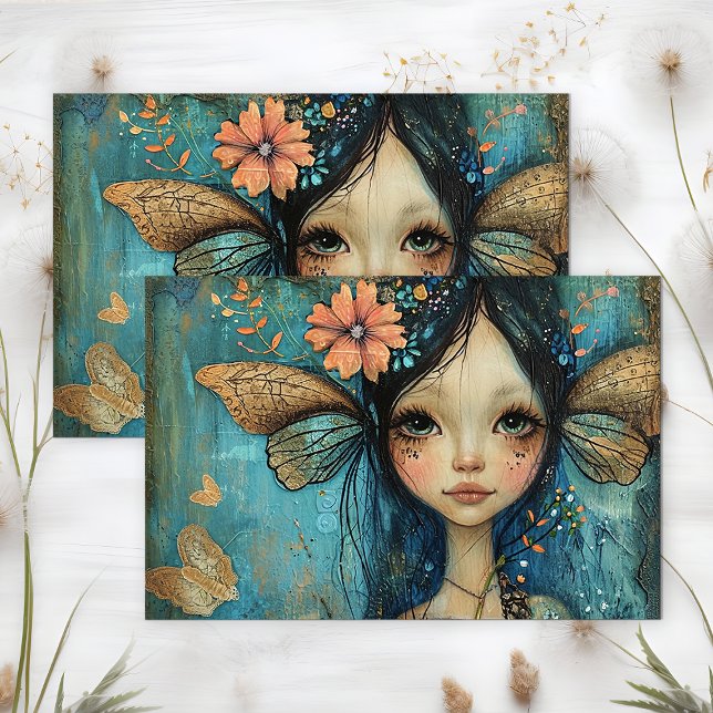WHIMSICAL FAIRY GIRL DECOUPAGE TISSUE PAPER (WHIMSICAL FAIRY GIRL DECOUPAGE TISSUE PAPER)
