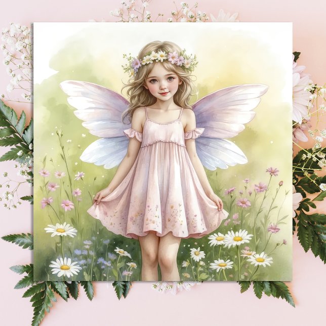 Whimsical Fairy Girl in Flower Garden Poster (Creator Uploaded)