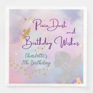 Whimsical Fairy Girl Paper Dinner Napkins