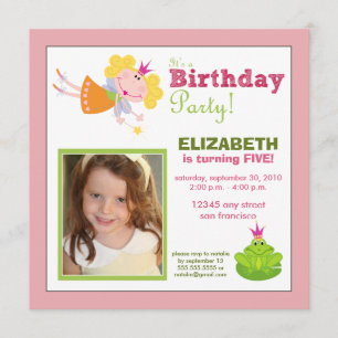 Whimsical Fairy Girls Birthday Party Invite: pink Invitation