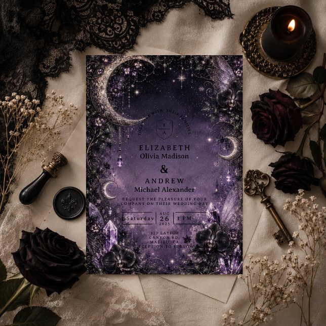 Whimsical Fairy Goth Wedding Invitation (Creator Uploaded)