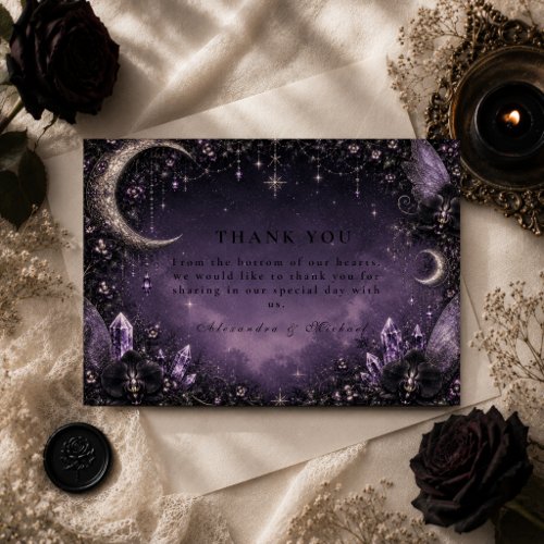 Whimsical Fairy Goth Wedding Thank You Card