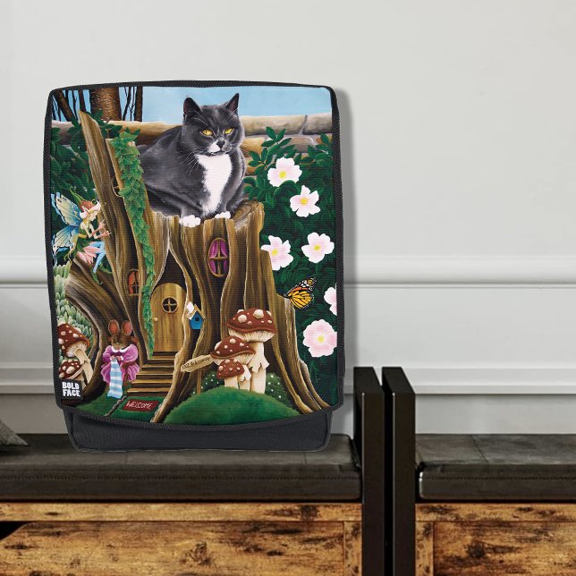 Whimsical Fairy House Treehouse Cat Fantasy Backpack (Creator Uploaded)