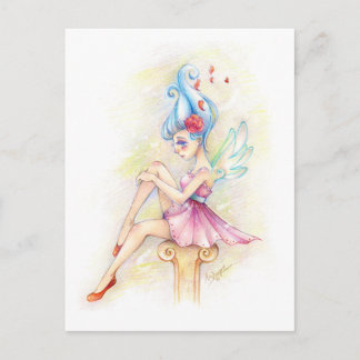 Whimsical Fairy Illustration Postcard